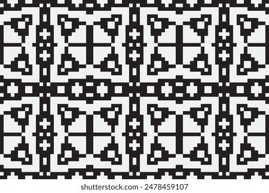 Silk fabric Patola sari Pattern Seamless Native American, Motif embroidery, Pixel Ikat embroidery vector Design for Print Texture fabric saree sari carpet. kurta vector patola saree