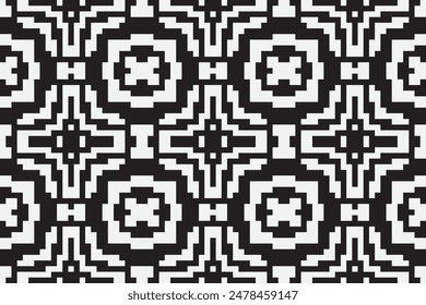 Silk fabric Patola sari Pattern Seamless Native American, Motif embroidery, Pixel Ikat embroidery vector Design for Print australian curtain pattern geometric pillow model kurti mughal flowers