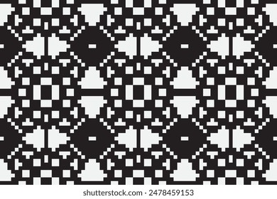 Silk fabric Patola sari Pattern Seamless Native American, Motif embroidery, Pixel Ikat embroidery vector Design for Print indonesian batik motif embroidery native american kurta mughal design