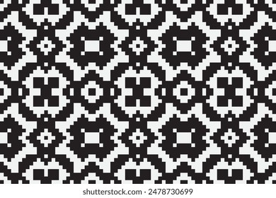 Tejido de seda Patola sari Patrón sin costuras Bandana impresión seda Motivo bordado, Pixel Ikat bordado Vector Diseño para imprimir patrón de cortina australiana almohada geométrica modelo kurti mughal flowers