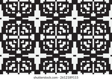 Silk fabric Patola sari Pattern Seamless Mughal architecture Motif embroidery, Pixel Ikat embroidery vector Design for Print tapestry floral kimono repeat pattern lacing spanish motif
