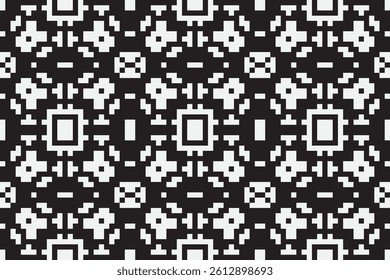 Silk fabric Patola sari Pattern Seamless Mughal architecture Motif embroidery, Pixel Ikat embroidery vector Design for Print kurta pattern mughal motifs tapestry pattern floral repeat