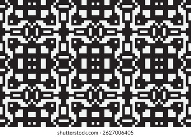 Tecido de seda Padrão de Patola sari Arquitetura Mughal sem costura Bordado de motivo, vetor de bordado Pixel Ikat Design para impressão jacquard padrão eslavo padrão folclore kente arabesque