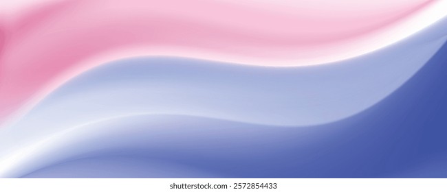 Silk fabric sheet template background realistic vector illustration. Gentle pink wavy satin textile sample 3d color image upper view