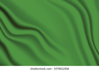 Fondo verde seda. Patrón vector abstracto con espacio de copia. Textura de ola líquida, papel tapizado de drenaje liso. Tela de casamiento, satén. Diseño ondulado para banner, tarjeta, postal, fondo.