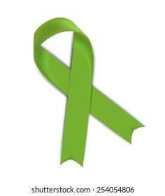 Silk green ribbon