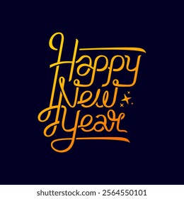 Silk Happy New Year Typography