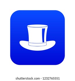 Silk hat icon digital blue for any design isolated on white vector illustration