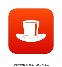Silk hat icon digital red for any design isolated on white vector illustration