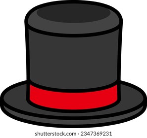 Silk Hat Isolated Vector Illustration