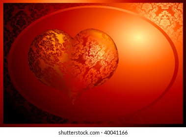 Silk heart in a framed