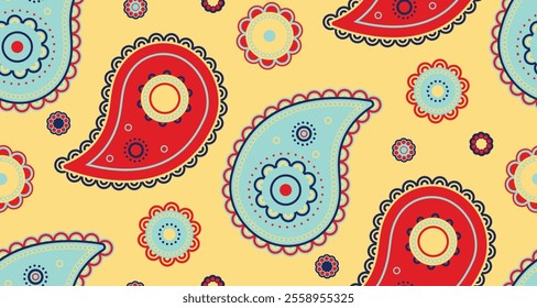 Silk herb, colourful card. Cucumber botany on flower india. Drawn western, medallion foliage. Background fashionable a colors paisley.