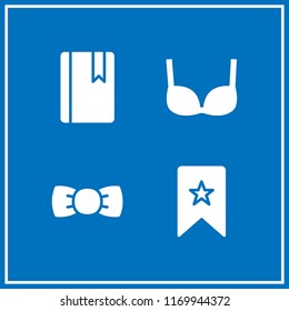 silk icon. 4 silk vector set. bra, bow tie and bookmark icons for web and design about silk theme