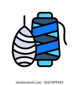 Ilustração do vetor de cor linear do ícone de seda