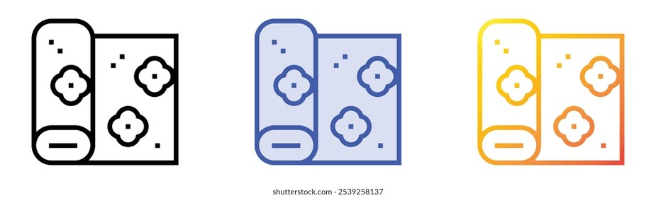 silk icon. Linear, Blue Fill and Gradient Style Design Isolated On White Background