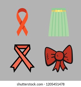 silk icon set. vector set about skirt and ribbon icons set.