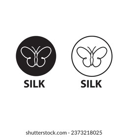 Silk logo. 100% pure natural silk label for clothing.