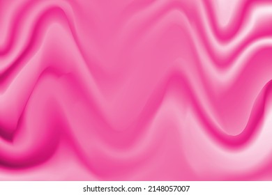 Silk pink background. Abstract vector pattern with copy space. Liquid wave texture, smooth drapery wallpaper. Wedding fabric, satin. Wavy design for banner, card, postcard, backdrop.