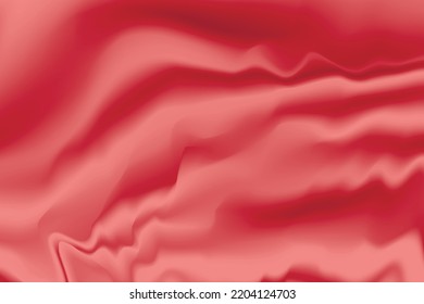 Silk pink background. Abstract vector pattern with copy space. Liquid wave texture, smooth drapery wallpaper. Wedding fabric, satin. Wavy design for banner, card, postcard, backdrop.