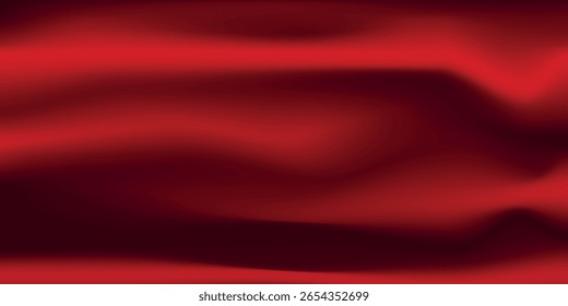 Silk red background. Abstract vector pattern with copy space. Liquid wave texture, smooth drapery wallpaper. Wedding fabric, satin. Wavy design for banner, card, postcard, backdrop.