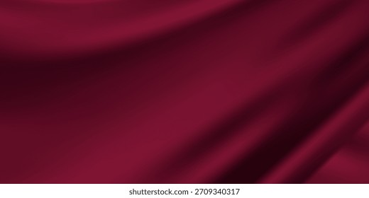 Fondo rojo de seda. Patrón de Vector Abstractas con espacio de copia. Textura líquida de la onda, Fondo de pantalla liso de la cortina. Tela de Boda, satén. Diseño ondulado para el Anuncio, tarjeta, postal, telón de fondo.