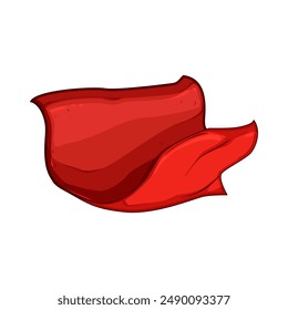 silk red dreapery cartoon. drapery satin, luxury elegant, realistic texture silk red dreapery sign. isolated symbol vector illustration