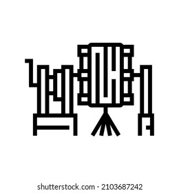 silk reel line icon vector. silk reel sign. isolated contour symbol black illustration
