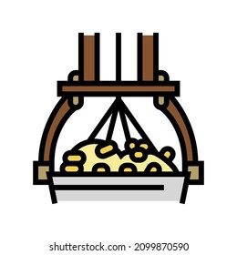 silk reeling color icon vector. silk reeling sign. isolated symbol illustration