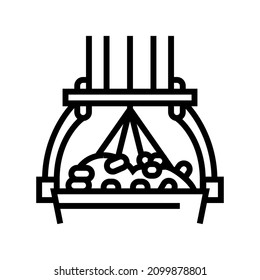 silk reeling line icon vector. silk reeling sign. isolated contour symbol black illustration
