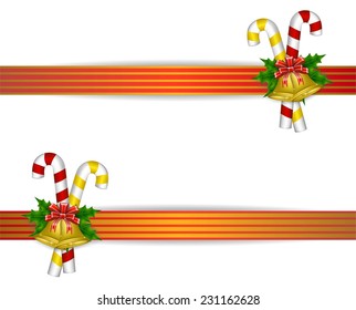 Silk ribbon and bows, candy cane
