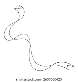 A silk ribbon. Ink-style graphic vector illustration. Vector illustration. For fabric, wallpaper, packing paper, greeting cards, design, decoration and illustration.