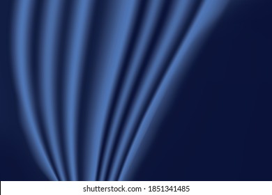 Silk or satin elegant abstract blue background with folds.Сloth or liquid wave indigo colors.