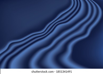 Silk or satin elegant abstract blue background with folds.Сloth or liquid wave indigo colors.