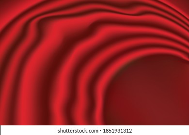 Silk or satin elegant abstract red background with folds.Сloth or liquid wave indigo colors.