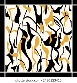 Silk scarf abstract geometric pattern. Vector Illustration.