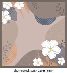silk scarf with beautiful flower design 