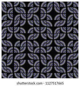 Silk scarf with circles shape design on black