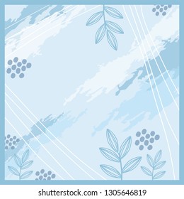 silk scarf design with blue color background