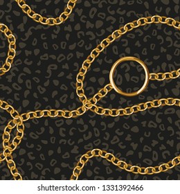 silk scarf design, chain pattern, textile print - vector background