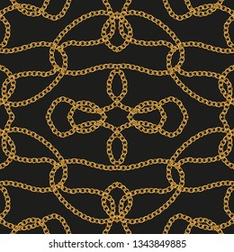 silk scarf design, chain pattern,  textile print - vector background