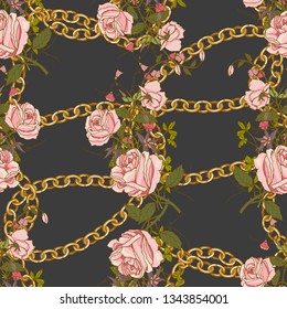 silk scarf design, chain pattern,  textile print - vector background