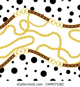 silk scarf design, chain pattern, textile print - vector background