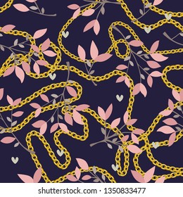 silk scarf design, chain pattern,  textile print - vector background