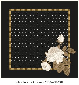 silk scarf design, chains pattern, textile print - vector background