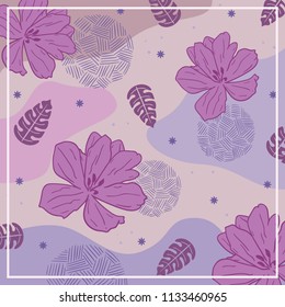 Silk scarf design with floral pattern