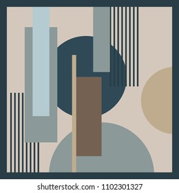 silk scarf design with stripes and circle pattern