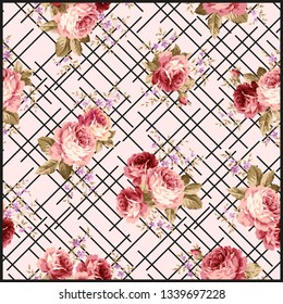 silk scarf design, textile print - vector background