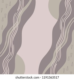 Silk scarf design with triangle and abstract lines pattern