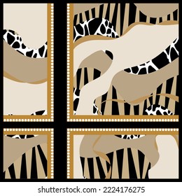 Silk scarf design. Vector Illustration.