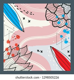 Silk scarf with floral pattern